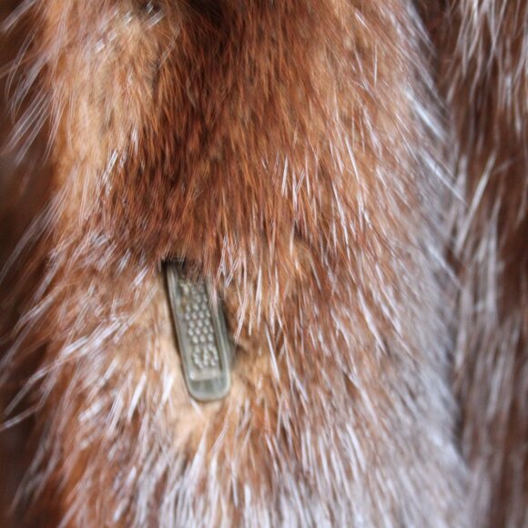 Christa Furs VINTAGE 80's RANCH BROWN GENUINE REAL FULL LENGTH MINK FUR COAT XL - Picture 4 of 12